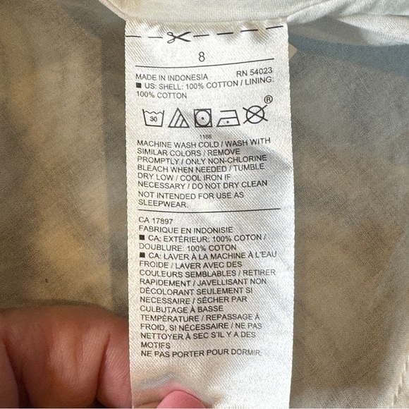 Janie & Jack Girls Sz 8 Black & White Embroidered Leaf Sleeveless Lined Dress - Picture 7 of 11